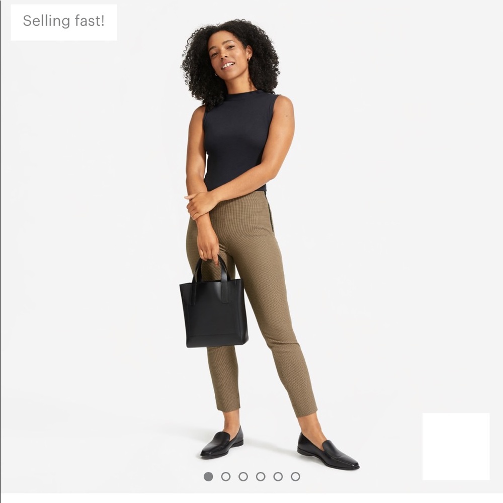 Everlane Olive Green Cropped Ribbed Ankle Pants